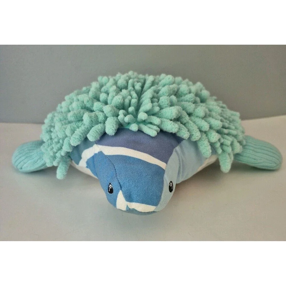 Norwex Baclock Blue Chenille Pets with a Purpose Stuffed Plush Sea Turtle